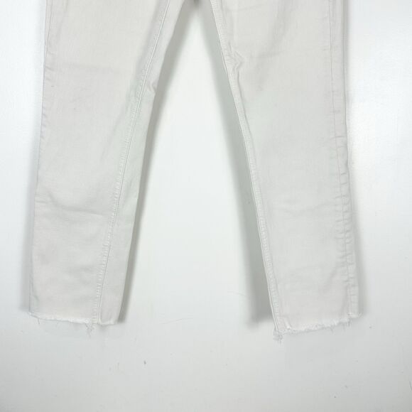 MOTHER THE MID RISE DAZZLER CROP FRAY Cream Puffs Size 27 - Picture 5 of 15